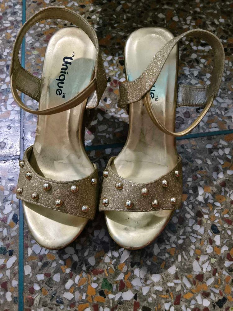 Gold Glitter Heels