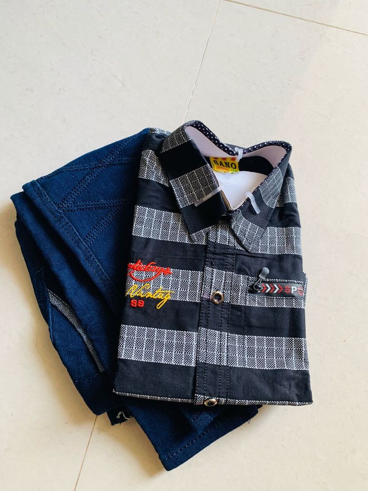 Boy&#39;s Shirt &amp; Jeans Set
