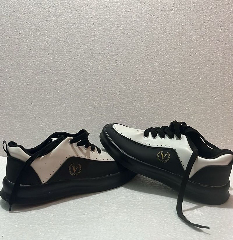 Two-Tone Lace-Up Sneakers