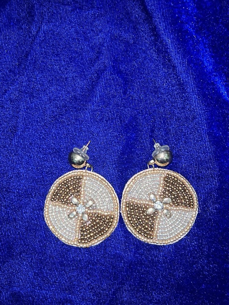 Beaded Round Earrings