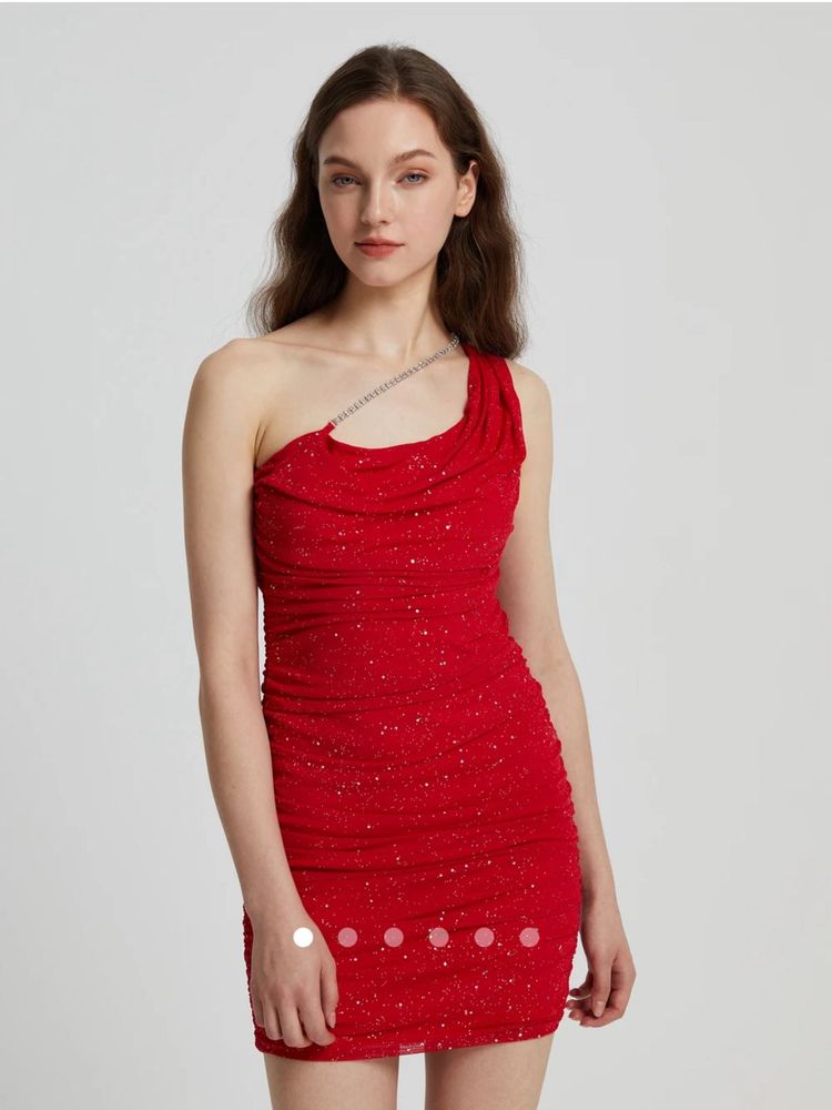 Red One-Shoulder Bodycon Dress