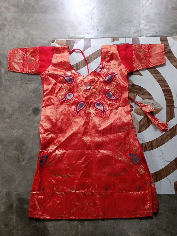 red banarasi silk