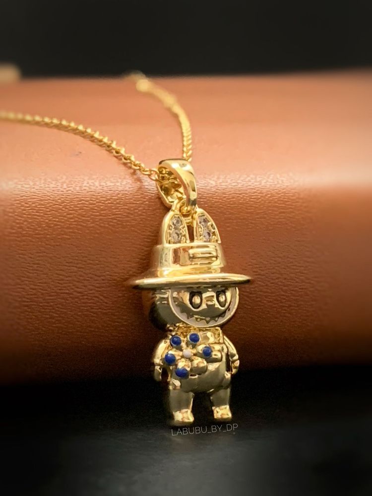 18k Gold Labubu Doll Nacklace
