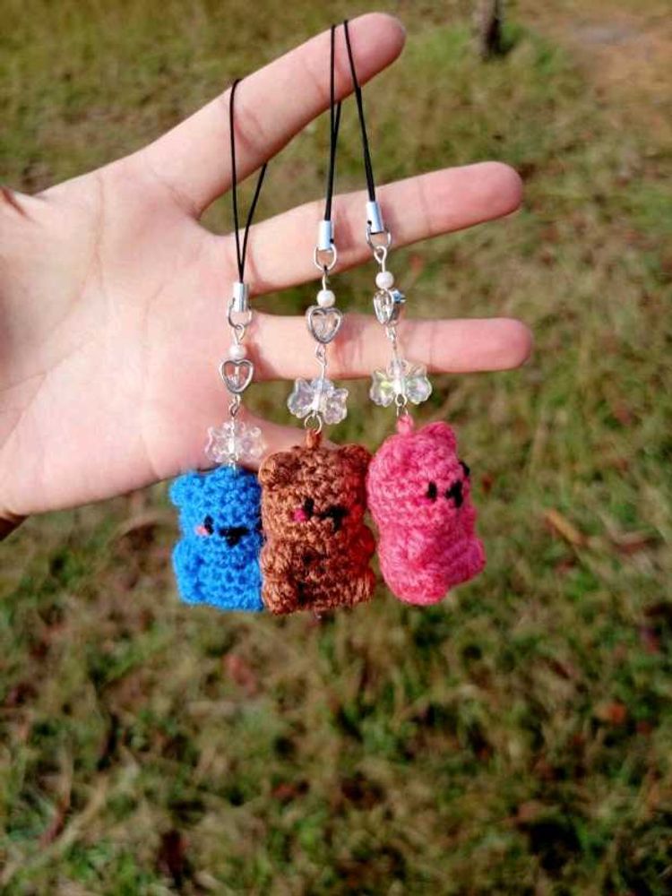Crochet Bear Phone/bag Charm
