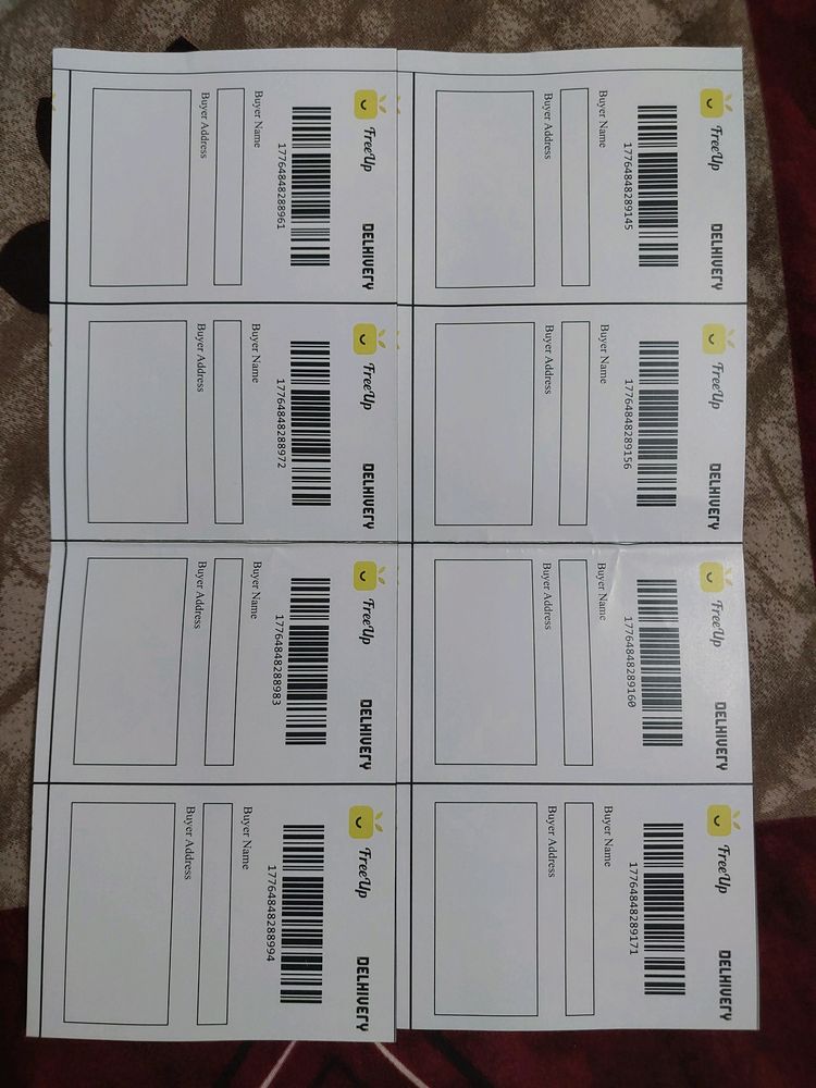 Freeup Lables Stickers (Pack Of 8)