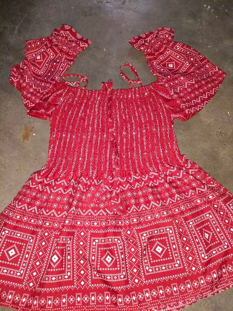 Red Patterned Top