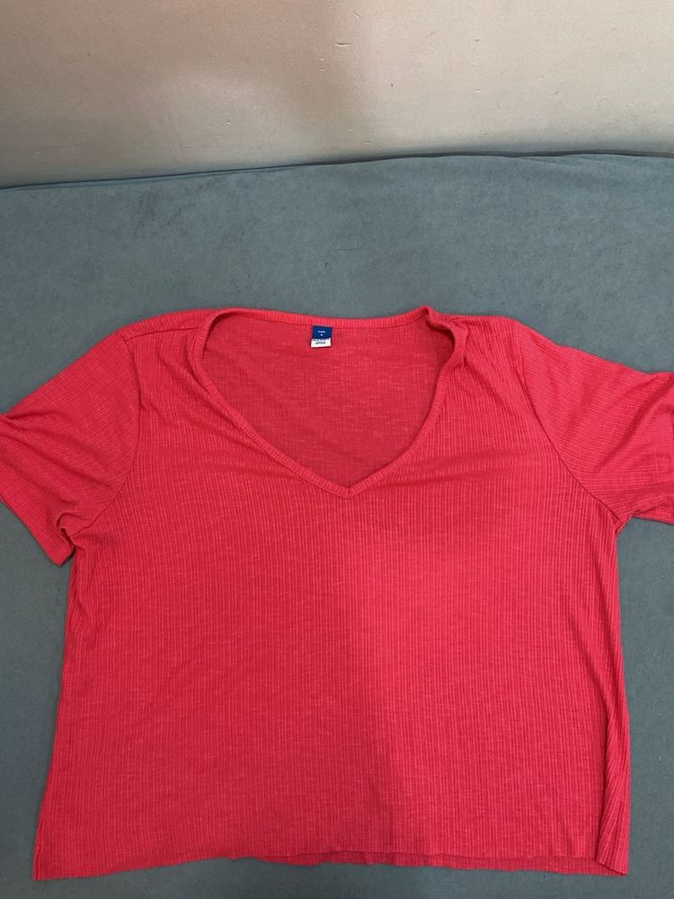 Red V-Neck Tee