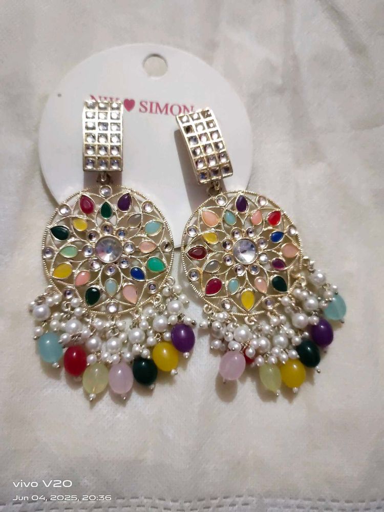 Colorful Beaded Dangle Earrings