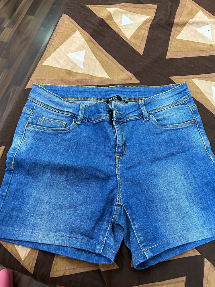 Blue One Time Wore Shorts Denim