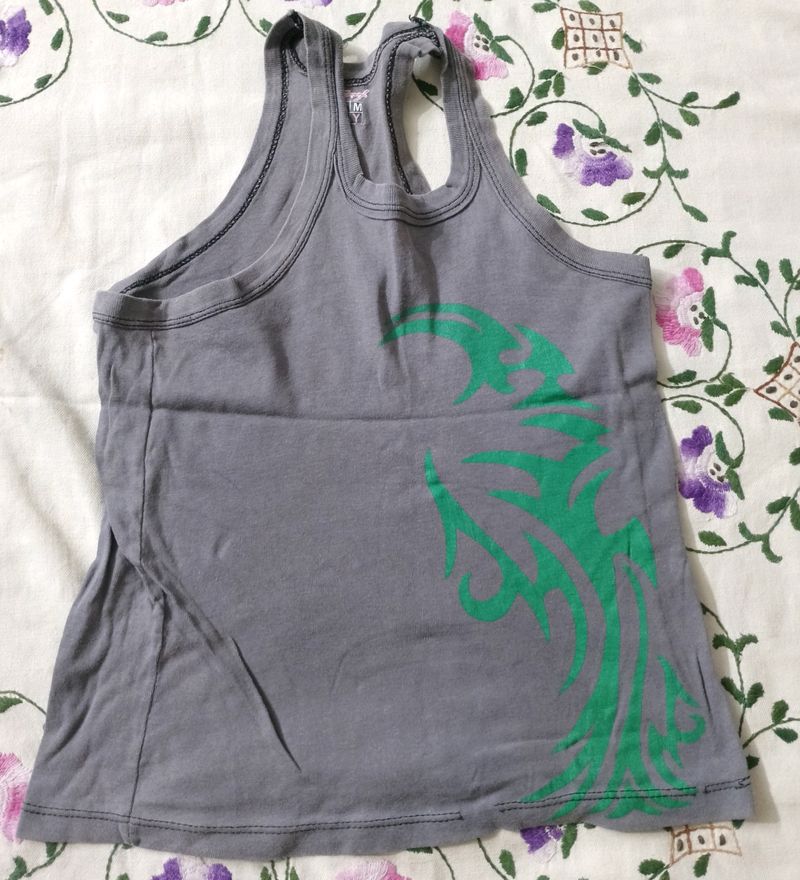 Grey Cotton Sleeveless Vest (Boy)