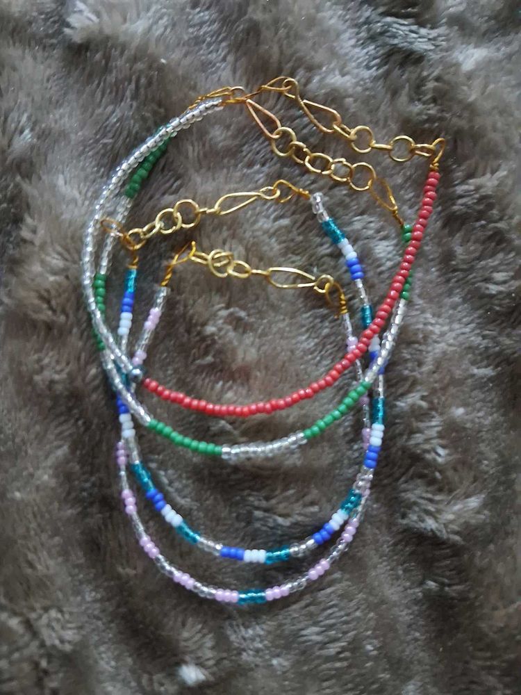 Combo of 4 Colorful Beaded Layered Bracelets
