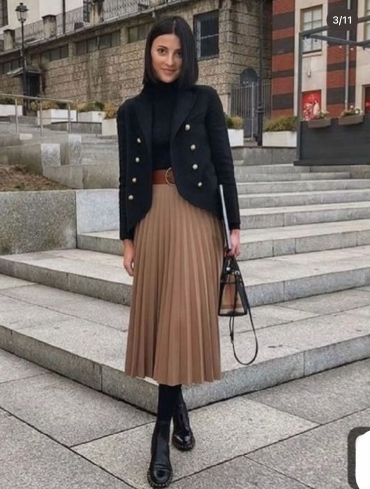 Locve Women’s  Pleated Midi Skirt