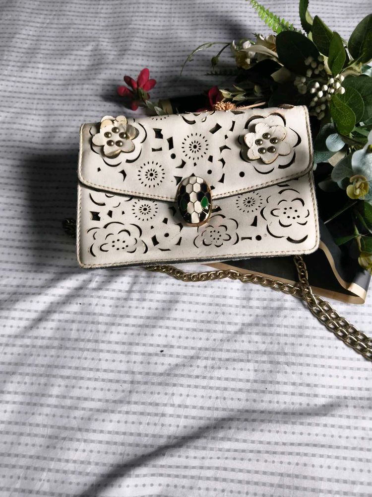 Floral Cutout Crossbody Bag