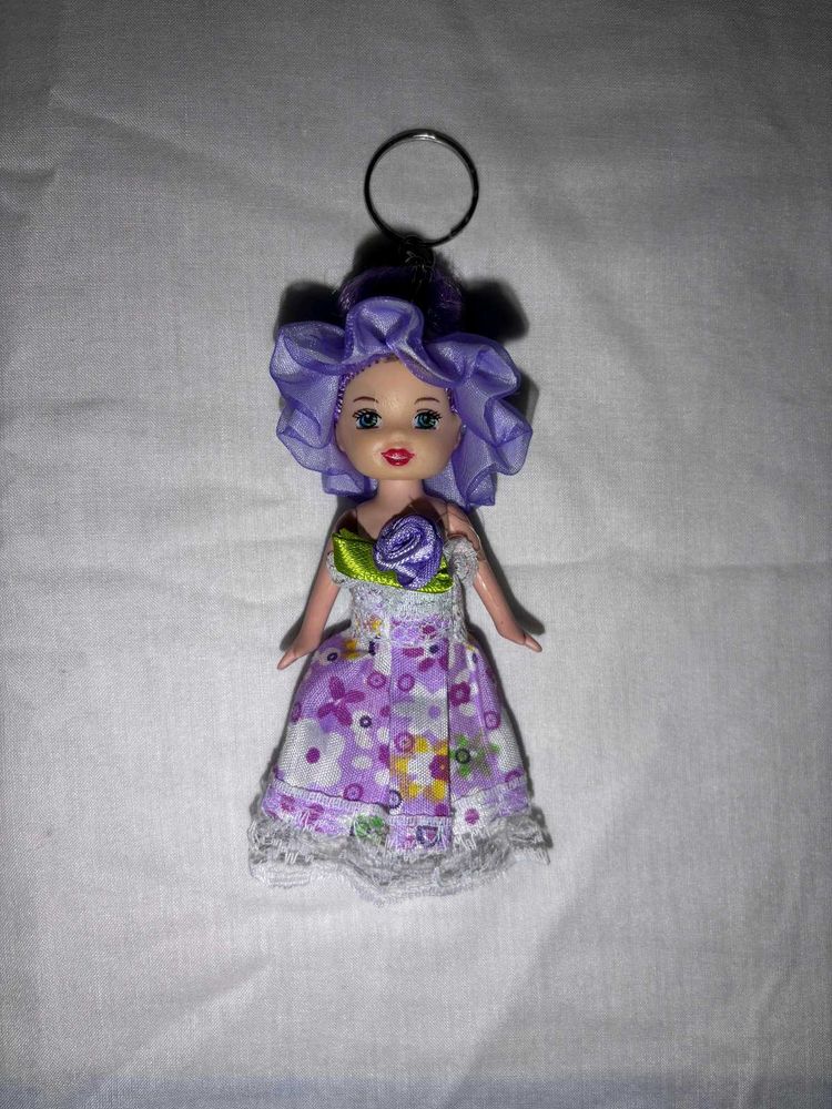 Purple Barbie Doll Keychain With Freebie