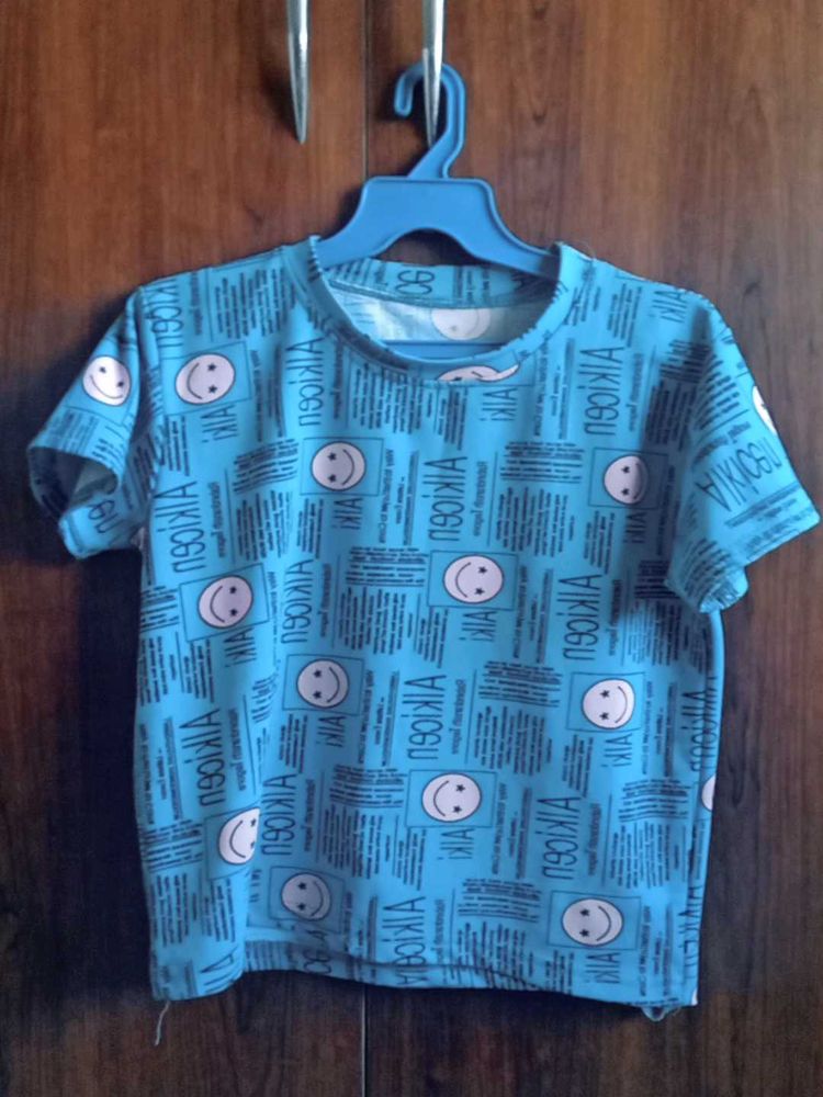 Blue Graphic Print Tee