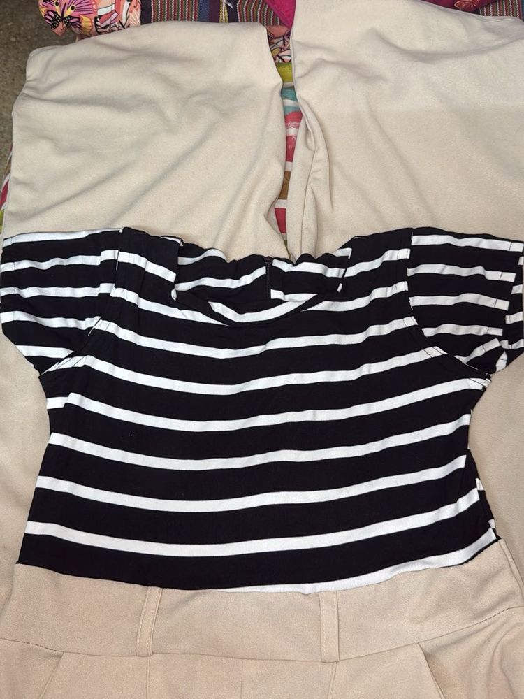 black nd white with beige colour jumpsuit