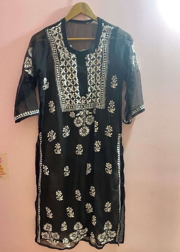 Black Embroidered Kurti