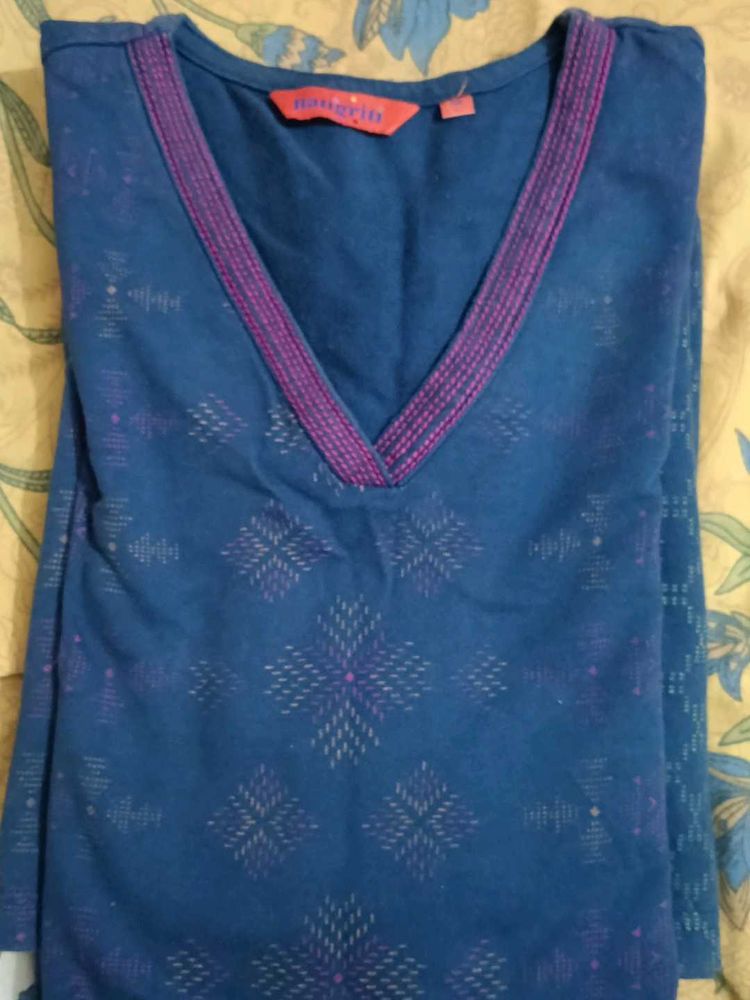Blue Printed Top