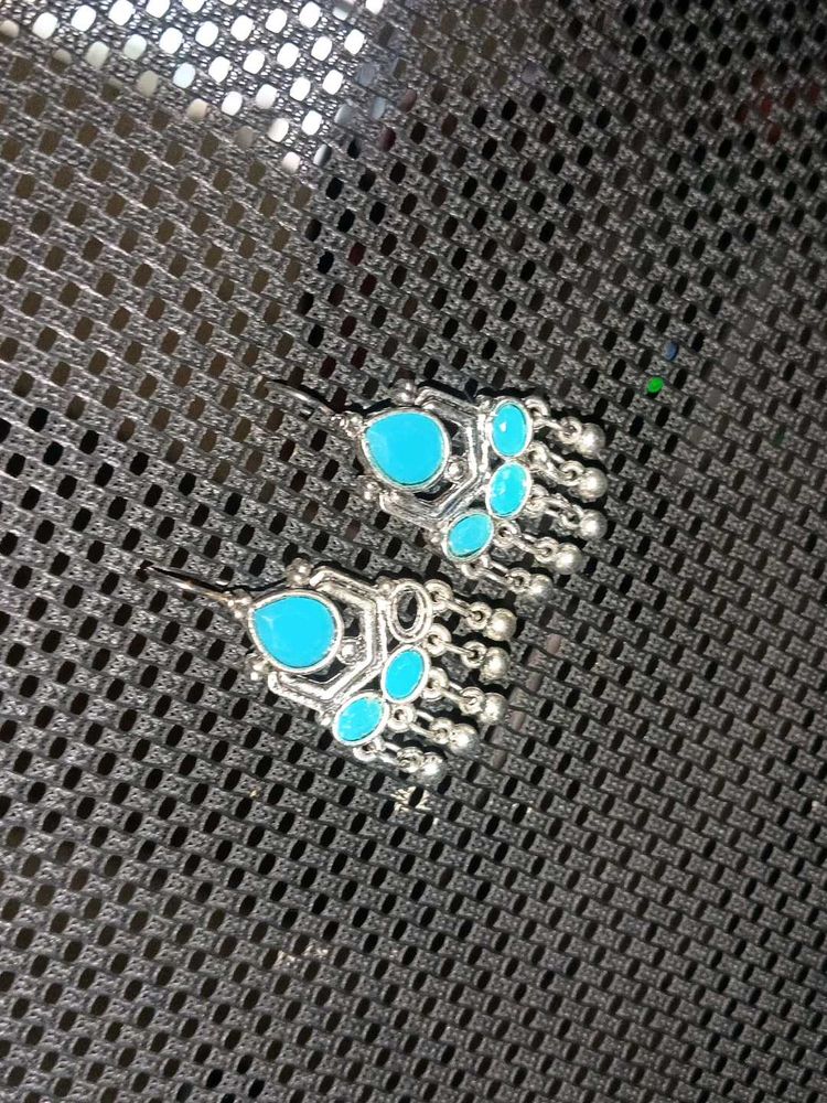 Turquoise Stone Dangle Earrings