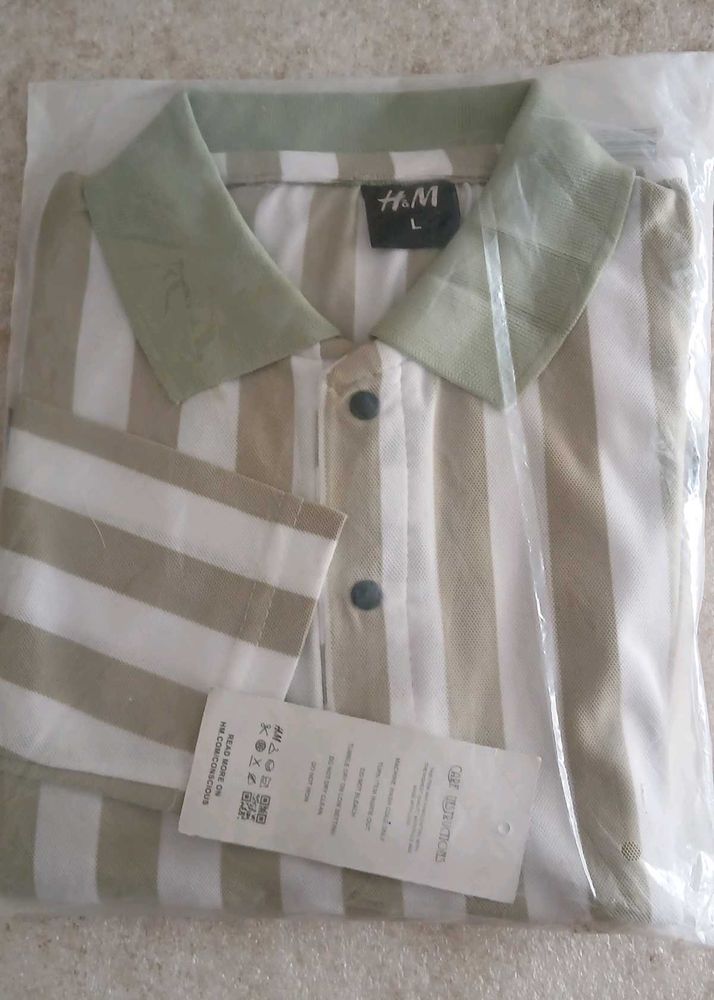 🌟Classic Striped Cotton Full-Sleeve Polo T-Shirt✨