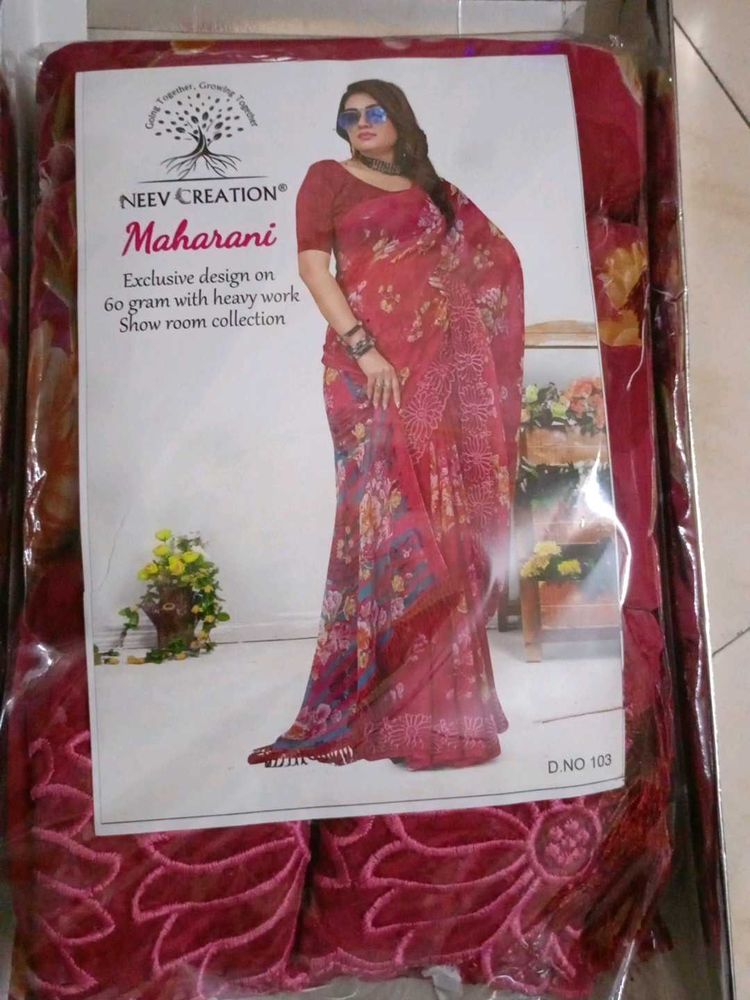 Neev Creation Thread Work Saree