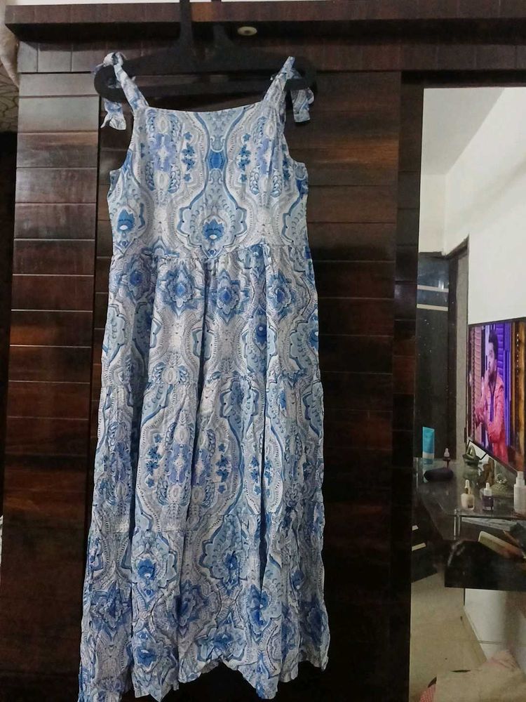 Blue &amp; White Patterned Sundress