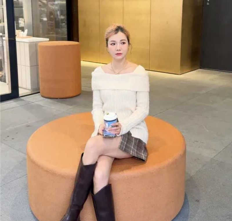 Off-Shoulder Knit Dress