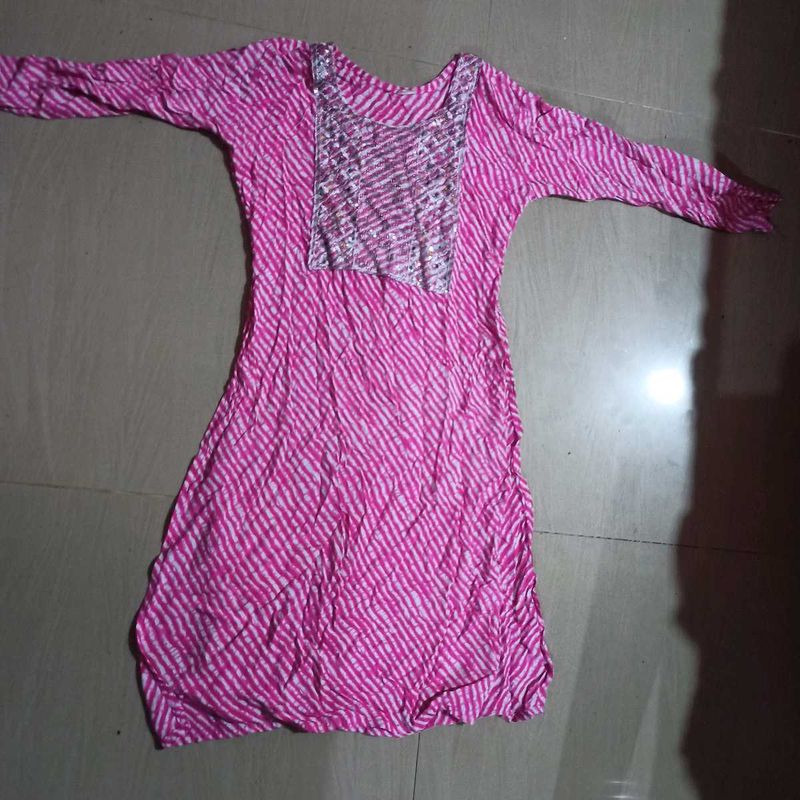Pink Striped Kurta