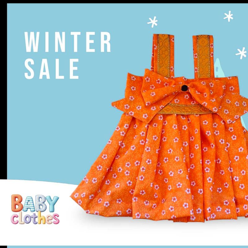 Orange Floral Baby Dress