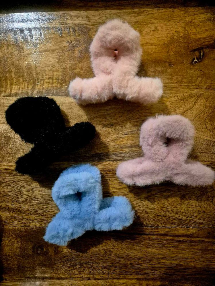 Fluffy Hair Claw Clip Set of 4
