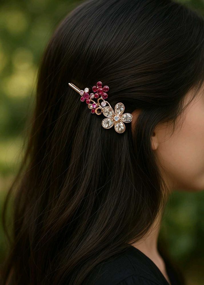 Colourful Flower Design Korean Clip