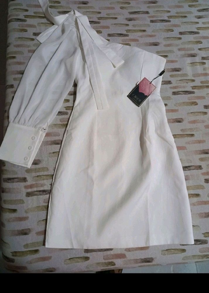 Mini White One Piece With Side Zip