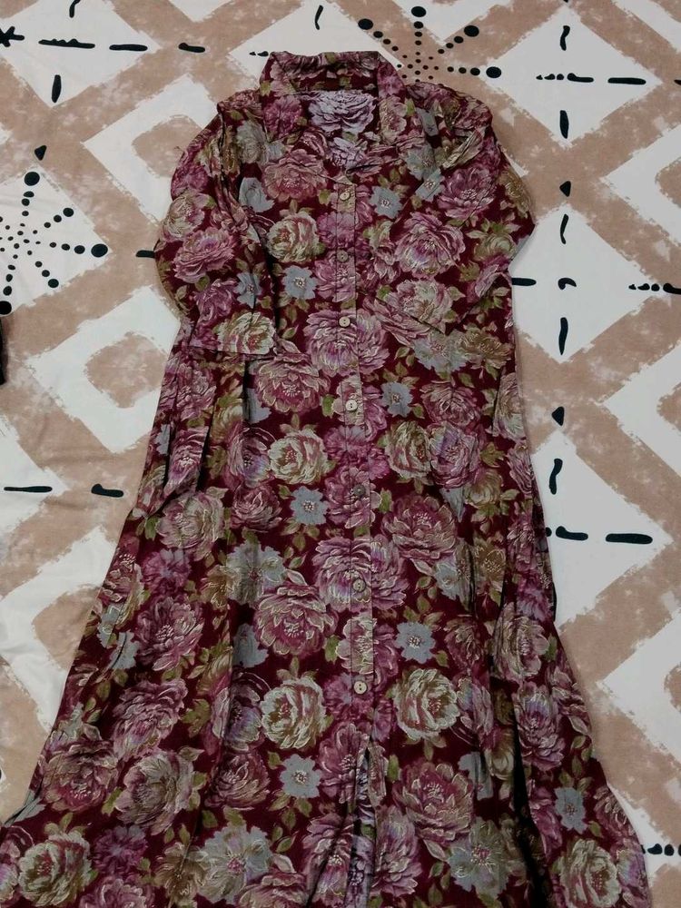 Floral Print Shirt Dress