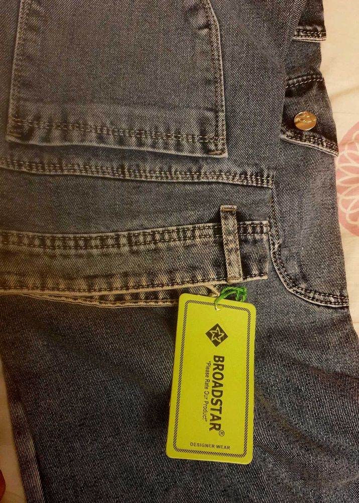 Women&#39;s New Wide Leg Cargo Denims