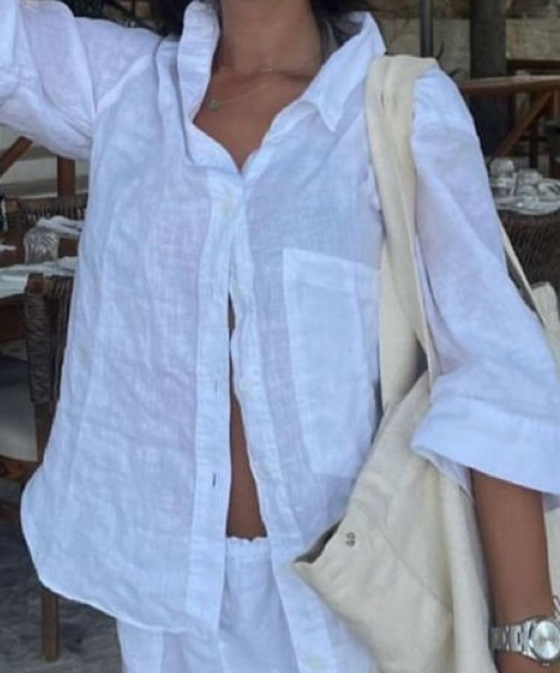 White Linen Summer Shirt