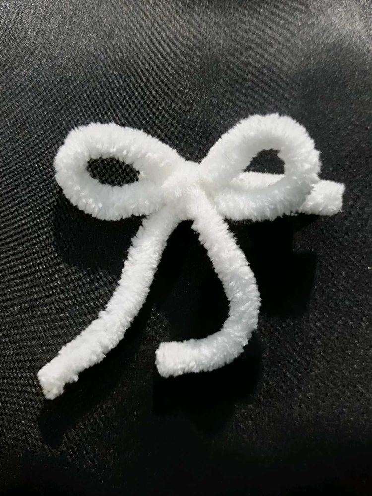 White Fuzzy Hair Tie