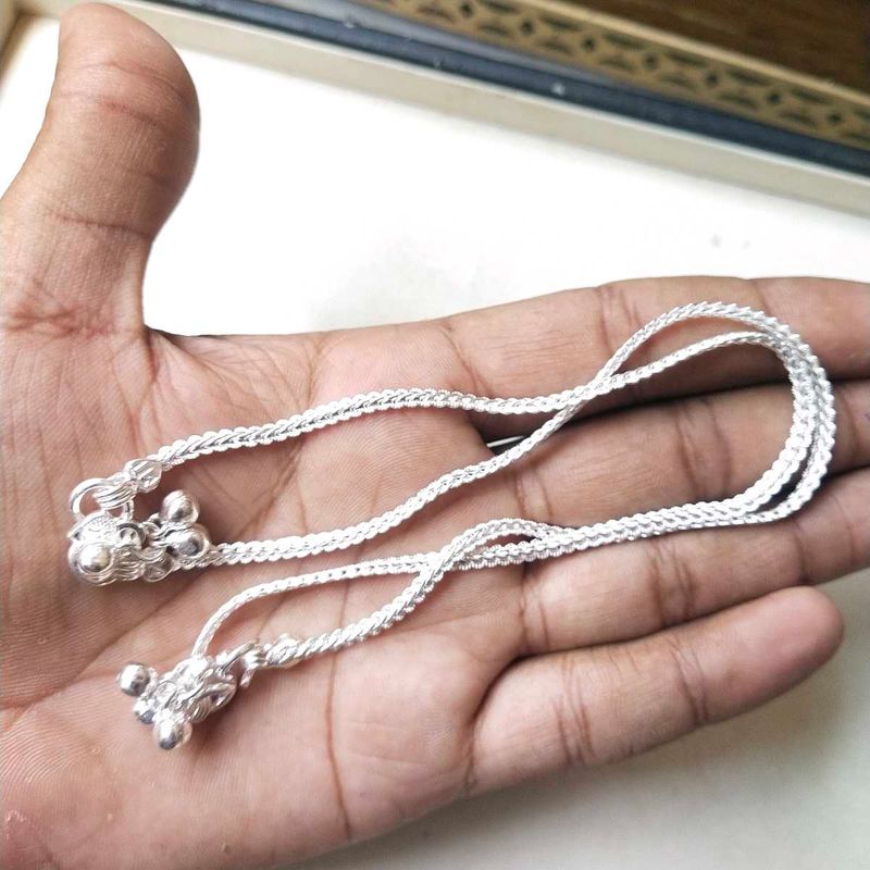 Pure Silver Chain Anklets पायल 1जोडि  For Women