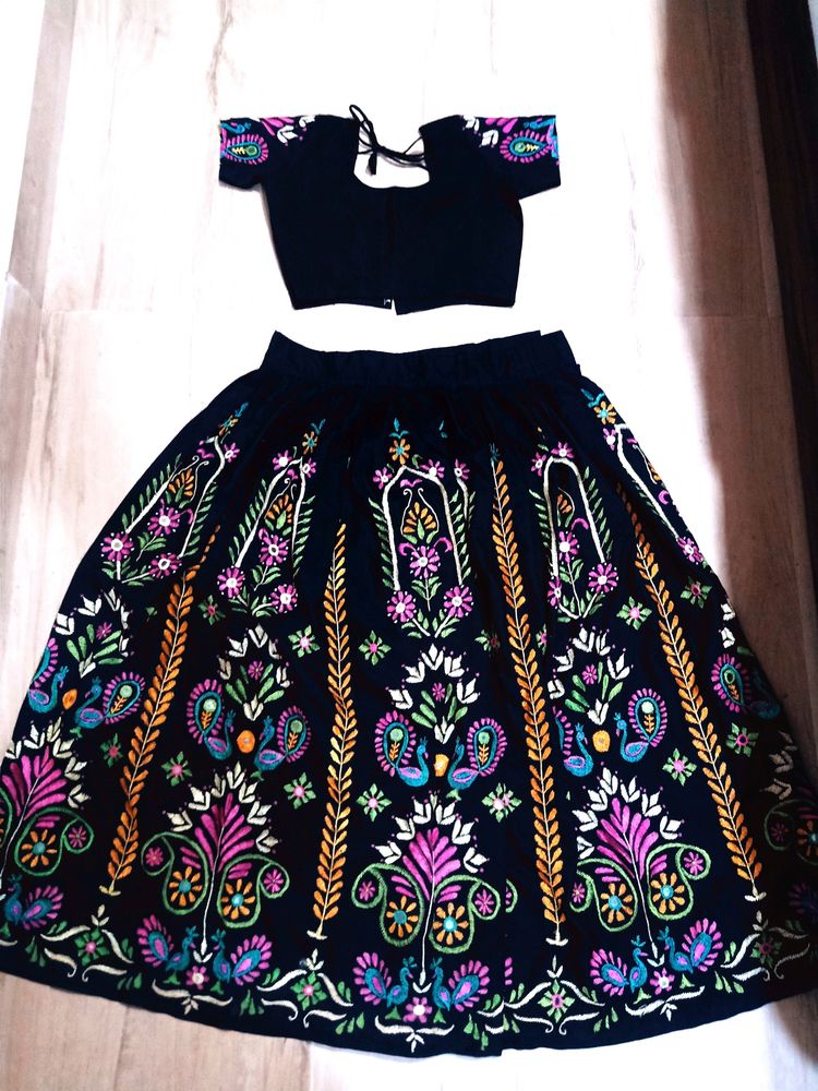Black Embroidered Lehenga Choli Set