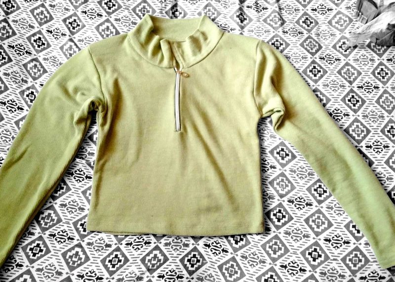 Olive Green Mock Neck Top
