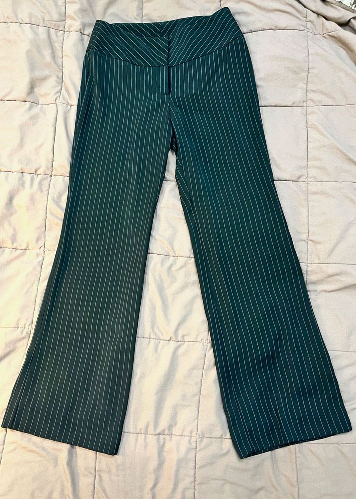 Pinstripe Flare Leg Trousers