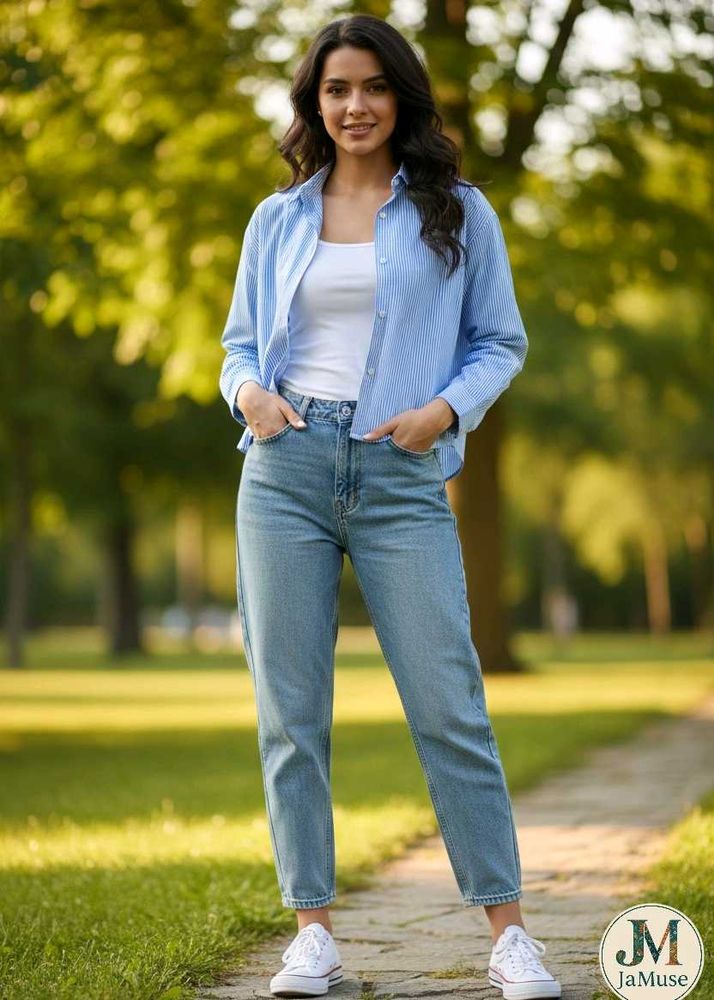 Light Wash blue striped shirt