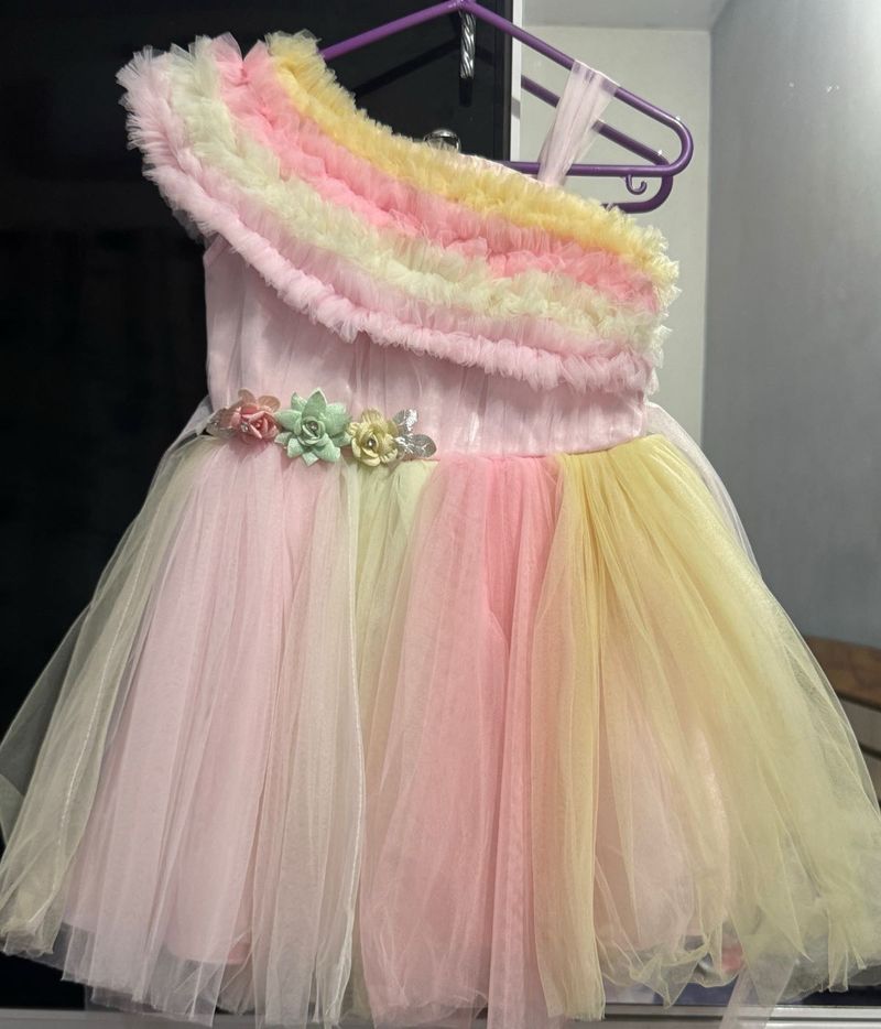 Rainbow Tulle Party Dress