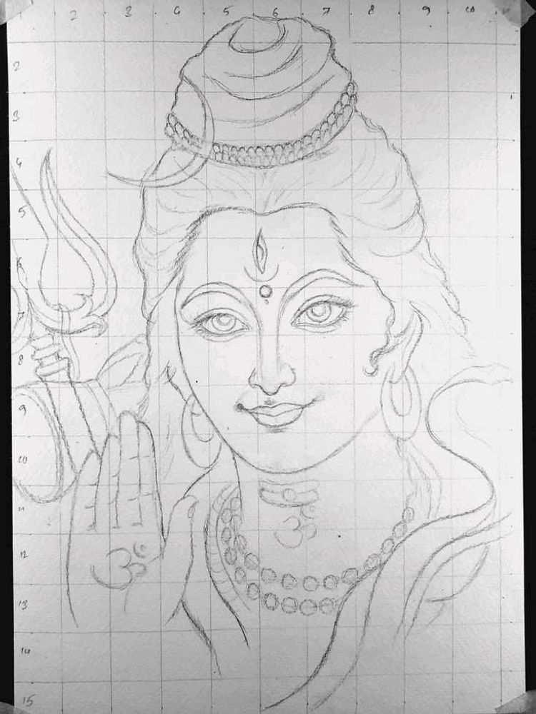Shiv Ji Outline Drawing