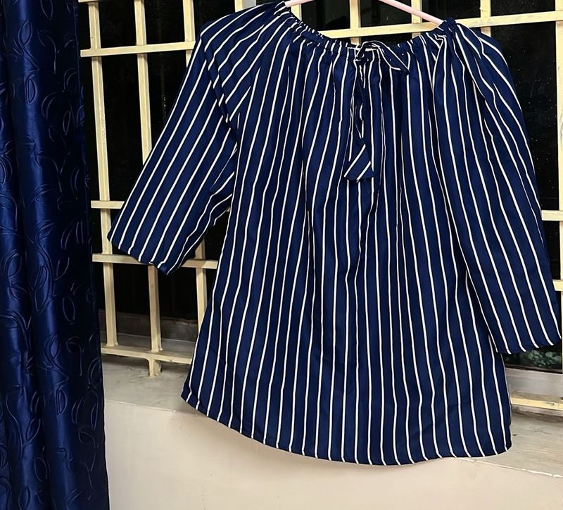Navy Blue Stripes Top