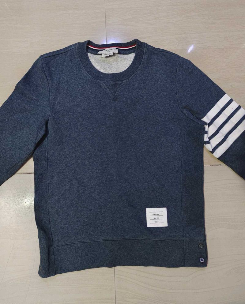 Thom Browne 100% cotton 3-bar sweatshirt