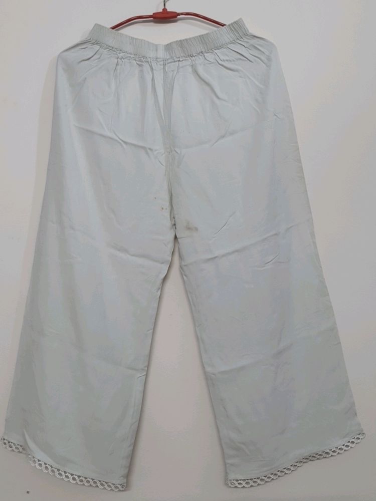 White Cotton Pallazo