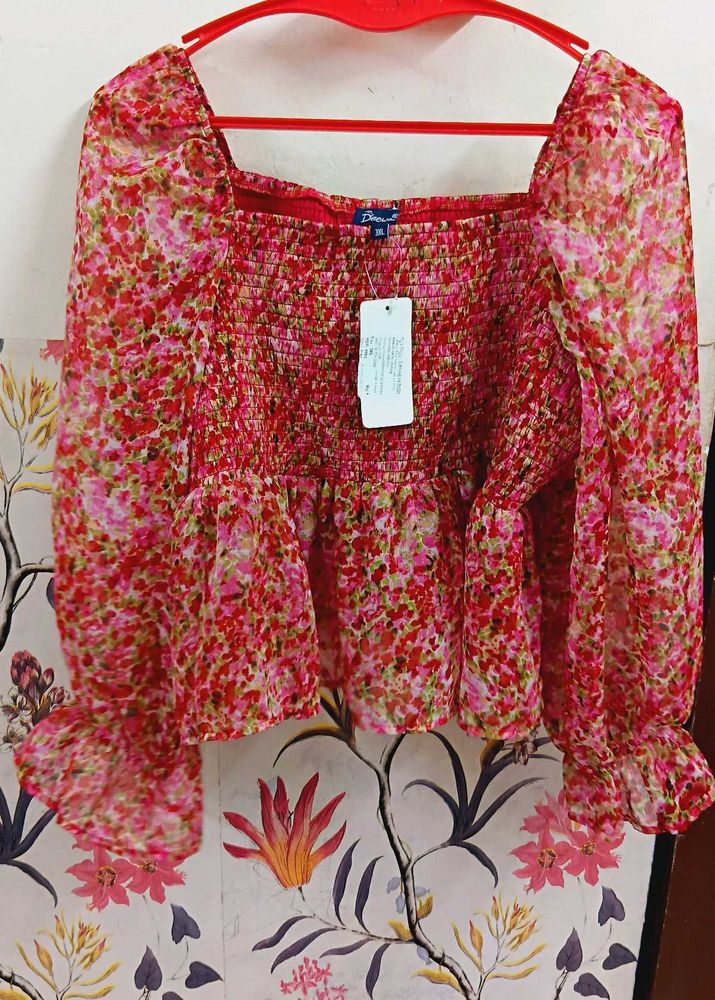 Red Crop Top 3xl DEEWA brand