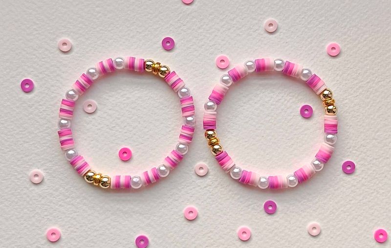 Handmade Pink Bracelets (Pack of 2) 💝