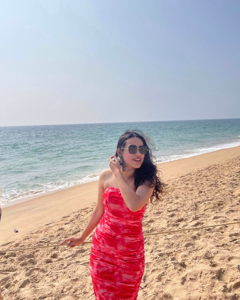 Red Tie-Dye Bodycon Dress