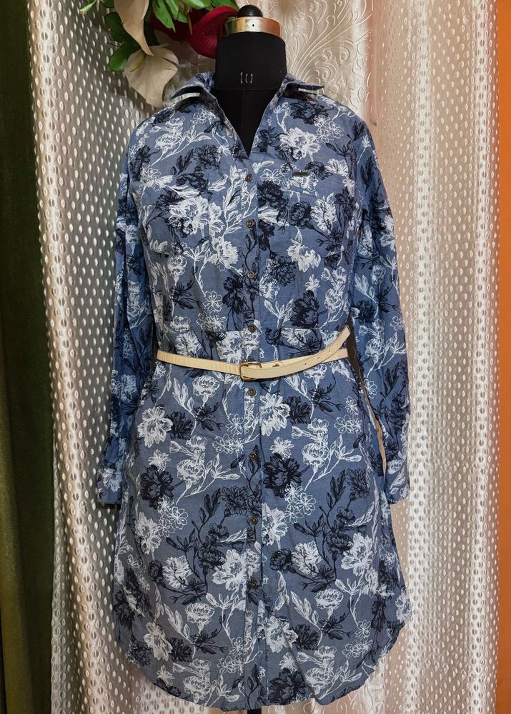 Floral Print Shirt Dress